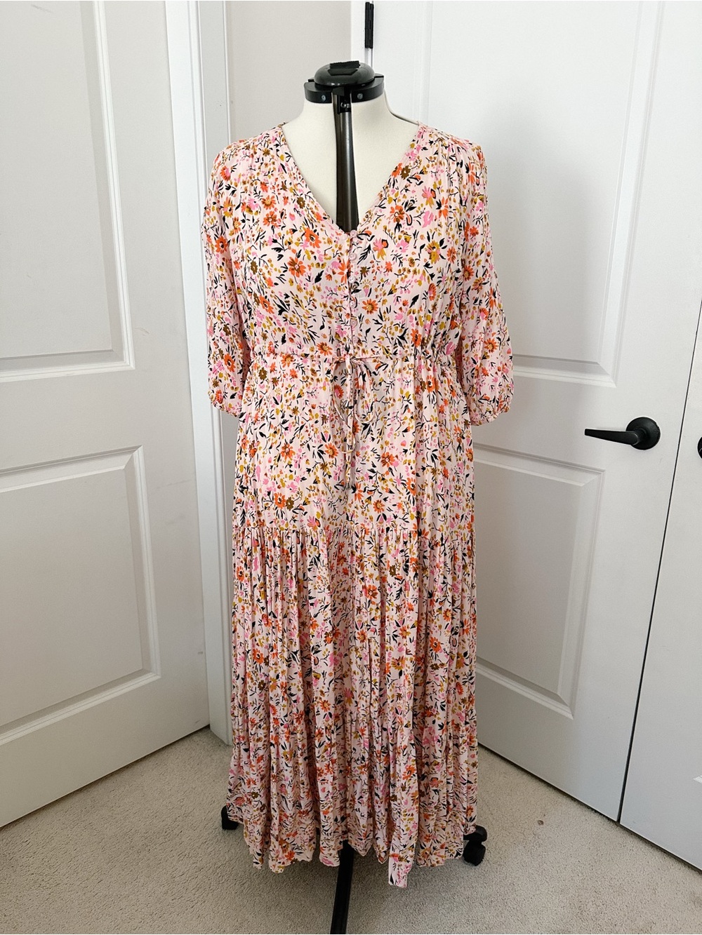 Petal & Pup Pink Floral Tiered Maxi Dress
